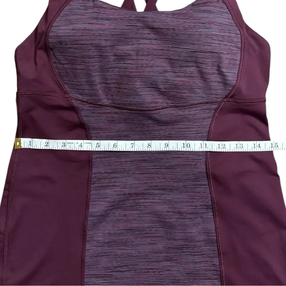 Lululemon Energy Tank Top Built-In Bra Burgundy Color Size 8
